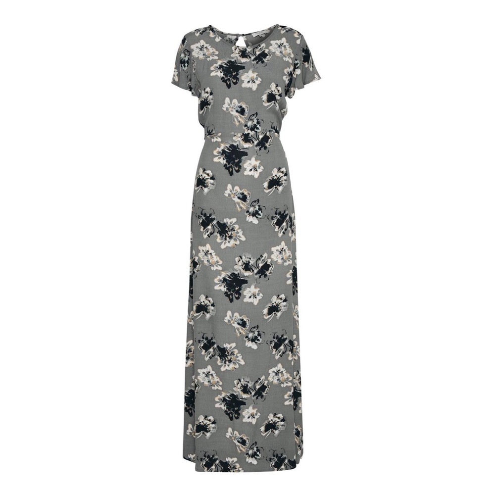 Soaked in Luxury - Dina Grey Floral Gray Maxi Dress